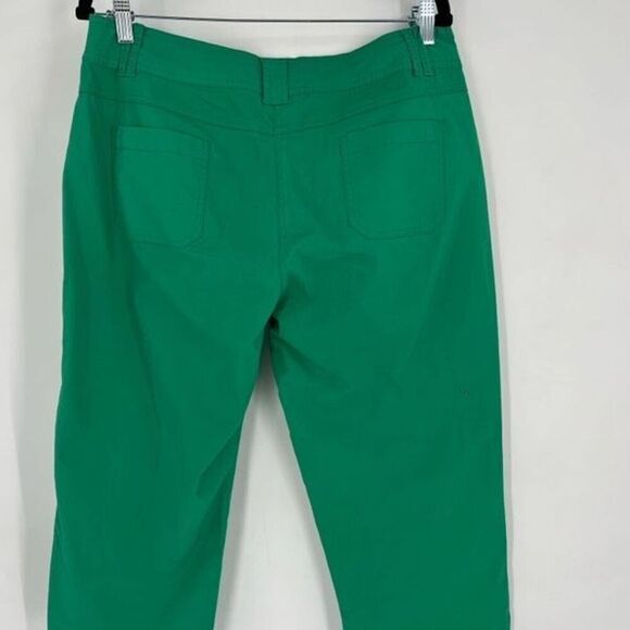 Lulu-B Womens Flat Front Hi Rise Stretch Ankle Cropped Pants Kelly Green Size 12 - Picture 7 of 16